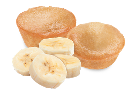 Banana muffins with banana slices