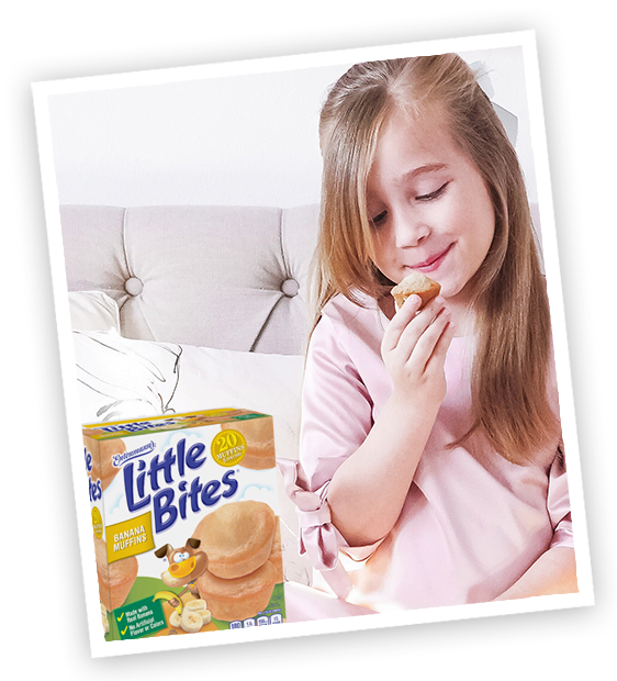 Child with Little Bites Banana muffins package