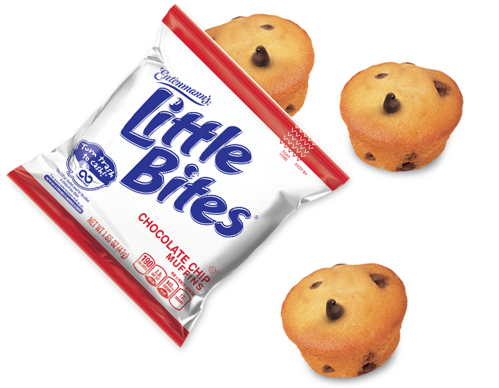 Little Bites Chocolate Chip muffins pouch with muffins