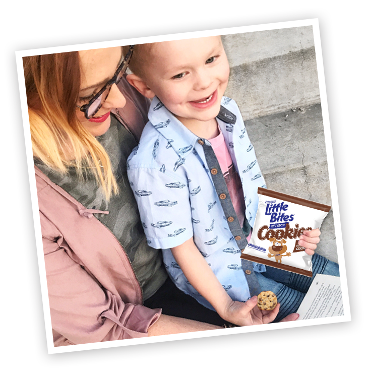 Mother and child with chocolate chip cookies